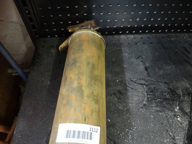 lot 1112 image: Vintage brass fire extinguishers.