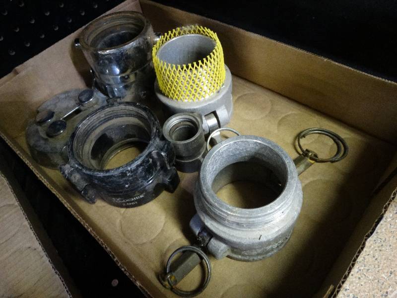 lot 1114 image: Vintage fire hose fittings.