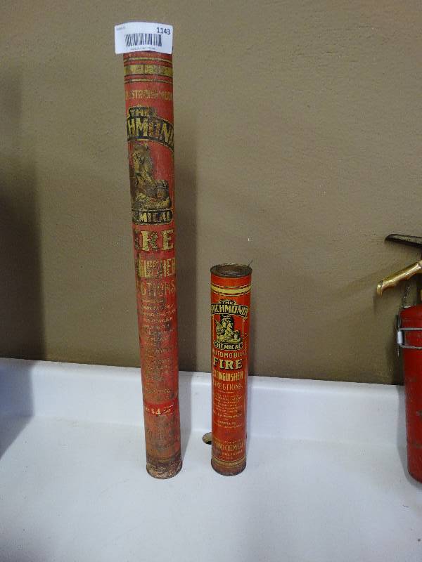 lot 1143 image: Lot of 2 vintage fire extinguishers.