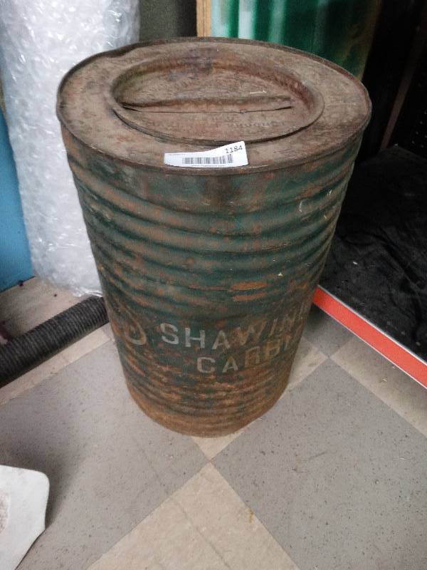 lot 1184 image: Vintage container of carbide- half full