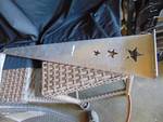 (2) large dummy gate strap, star cut-outs, galvanized, 34-1/2