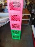 (5) ct. lot milk crates, 2 colors: Kelly Green & Hot Pink, 13