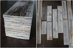 (1) box Stikwood peel & Stick Wood, 11 planks, 1'-4' lengths, approx 20 sq. ft. Color: reclaimed weathered wood