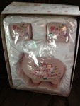 Great baby gift babies first piggy bank curl and  tooth as pictured