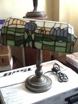 Beautiful Stainglass office lamp with golf theme high dollar lamp