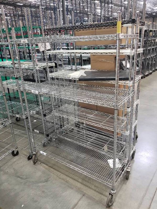 lot 1499 image: Wire Shelves  Bakers Racks see description for sizes