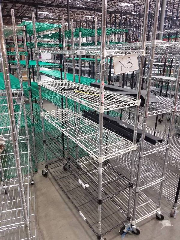 lot 1505 image: Wire Shelves  Bakers Racks see description for sizes