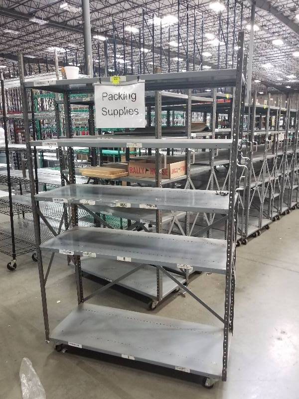 lot 1510 image: Rolling Stock Carts made from industrial Shelves