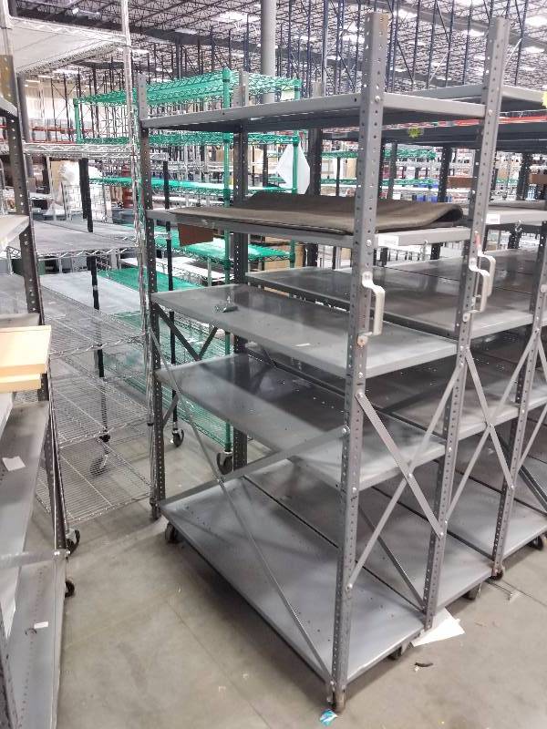 lot 1512 image: Rolling Stock Carts made from industrial Shelves