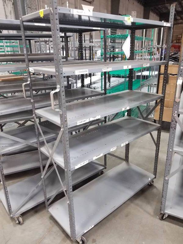 lot 1515 image: Rolling Stock Carts made from industrial Shelves