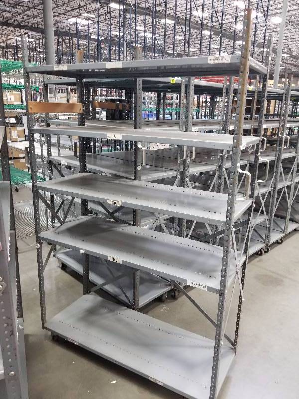 lot 1516 image: Rolling Stock Carts made from industrial Shelves