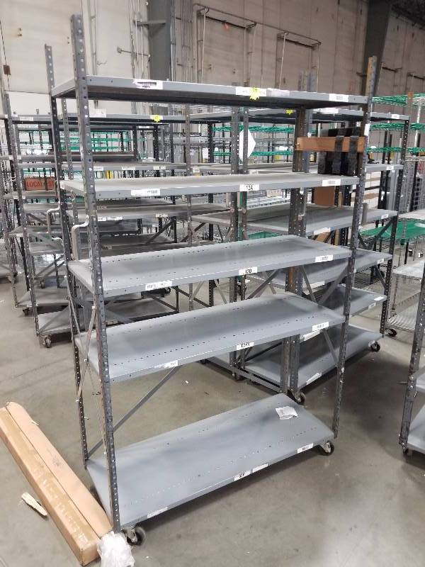 lot 1518 image: Rolling Stock Carts made from industrial Shelves