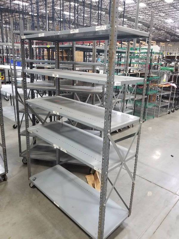 lot 1522 image: Rolling Stock Carts made from industrial Shelves