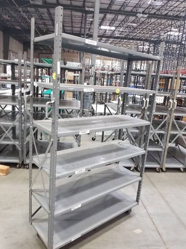 lot 1523 image: Rolling Stock Carts made from industrial Shelves