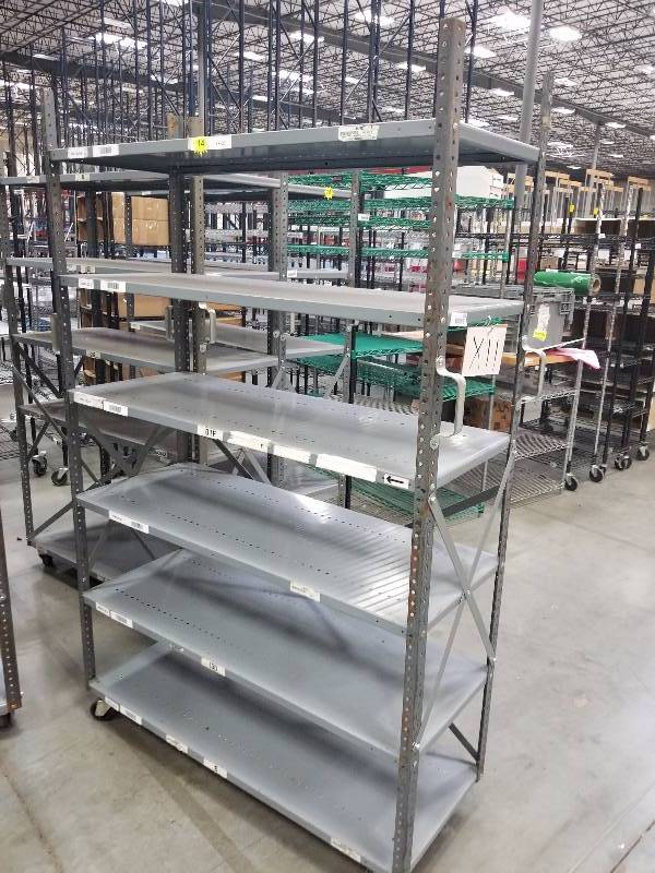 lot 1525 image: Rolling Stock Carts made from industrial Shelves