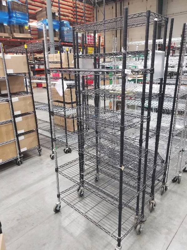 lot 1546 image: Wire Shelves  Bakers Racks see description for sizes