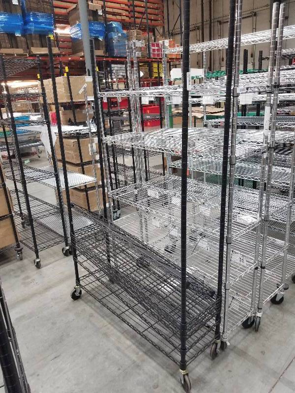 lot 1548 image: Wire Shelves  Bakers Racks see description for sizes
