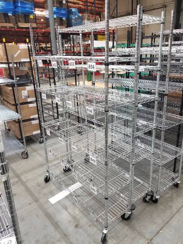 lot 1550 image: Wire Shelves  Bakers Racks see description for sizes