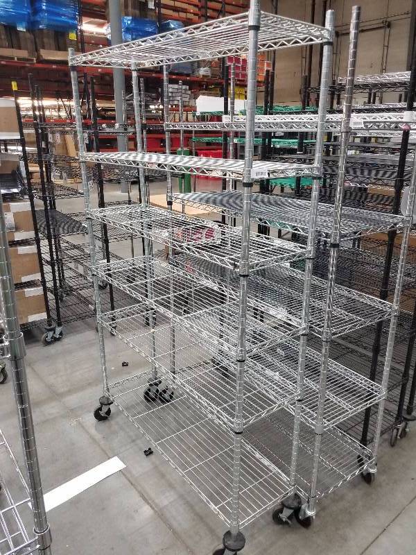 lot 1551 image: Wire Shelves  Bakers Racks see description for sizes