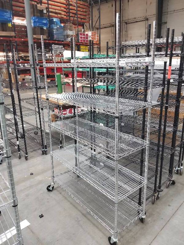 lot 1552 image: Wire Shelves  Bakers Racks see description for sizes
