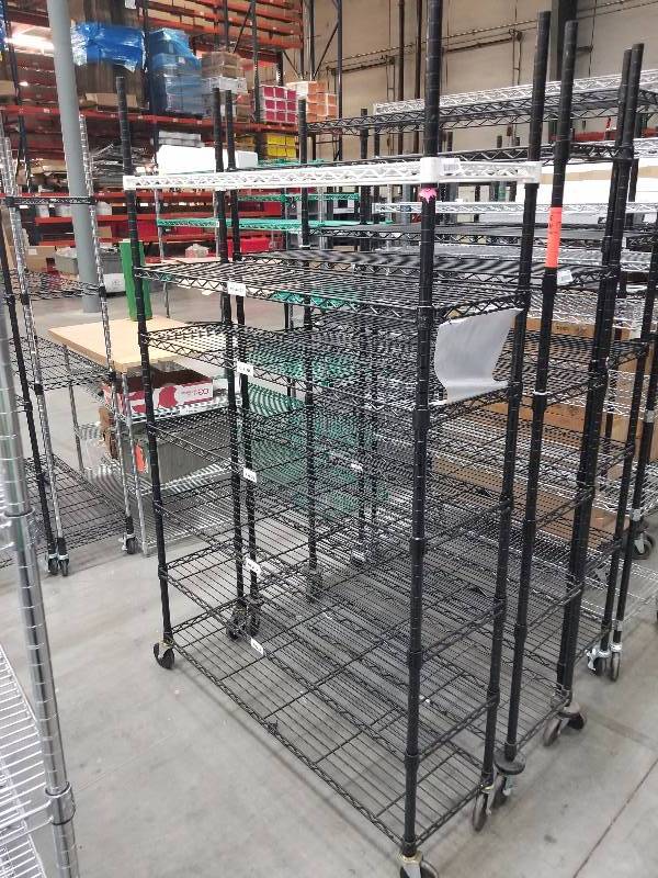 lot 1553 image: Wire Shelves  Bakers Racks see description for sizes