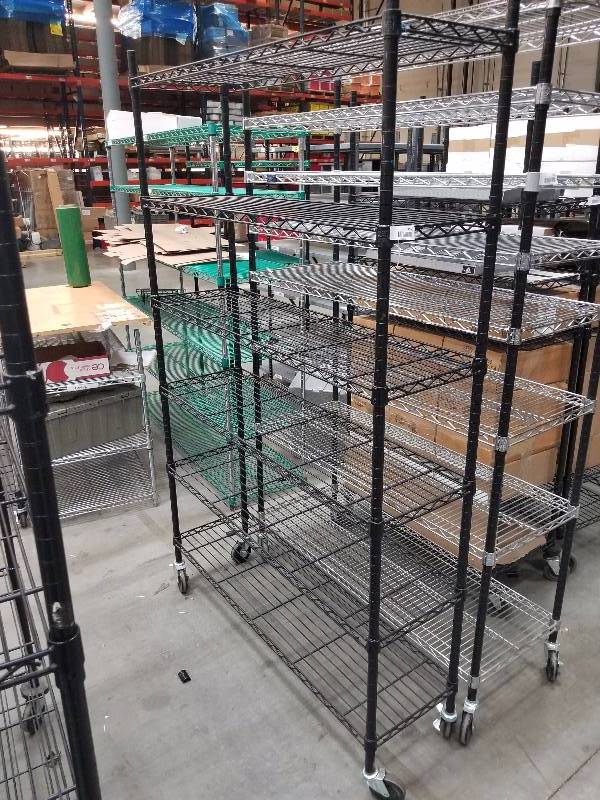 lot 1555 image: Wire Shelves  Bakers Racks see description for sizes