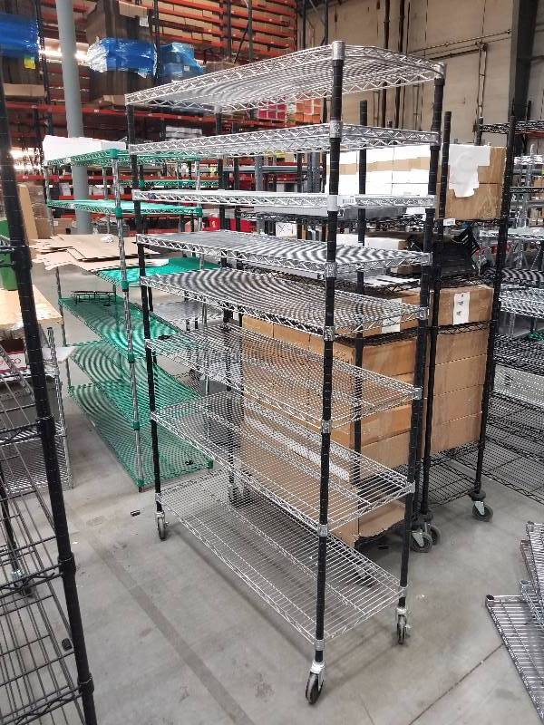 lot 1556 image: Wire Shelves  Bakers Racks see description for sizes