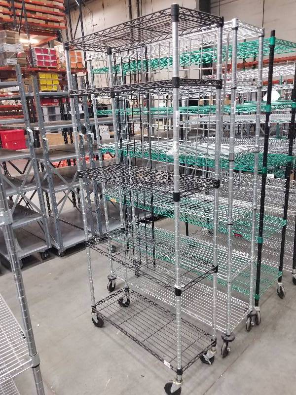lot 1563 image: Wire Shelves  Bakers Racks see description for sizes