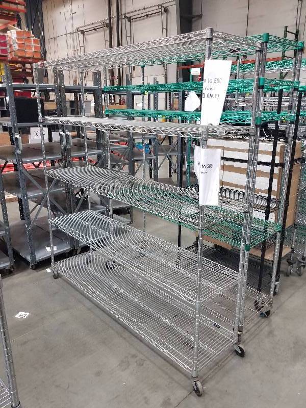 lot 1568 image: Wire Shelves  Bakers Racks see description for sizes