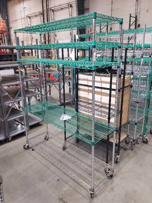 lot 1569 image: Wire Shelves  Bakers Racks see description for sizes