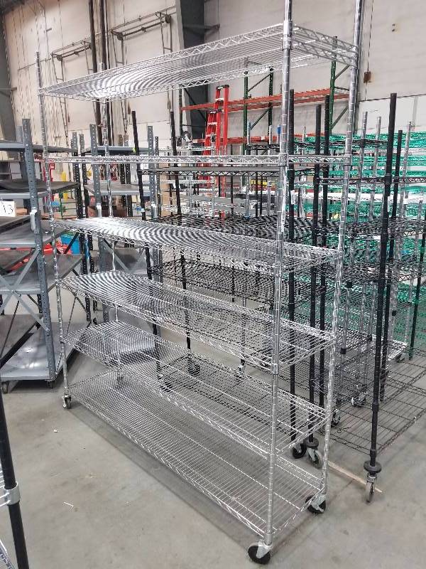 lot 1575 image: Wire Shelves  Bakers Racks see description for sizes