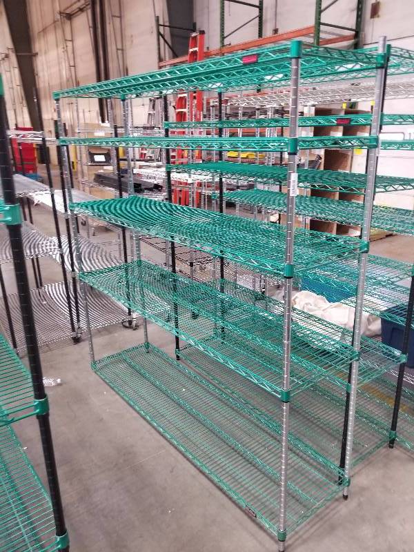 lot 1582 image: Wire Shelves  Bakers Racks see description for sizes