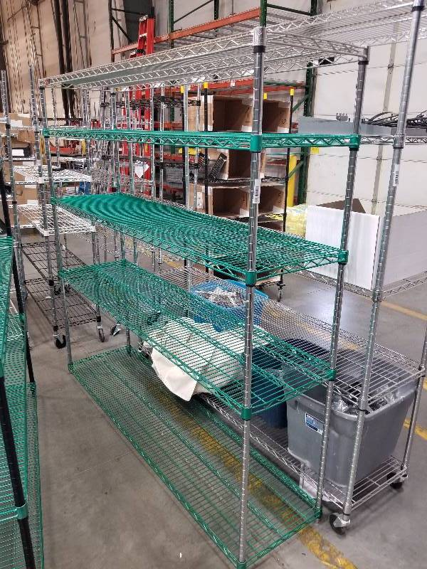 lot 1584 image: Wire Shelves  Bakers Racks see description for sizes