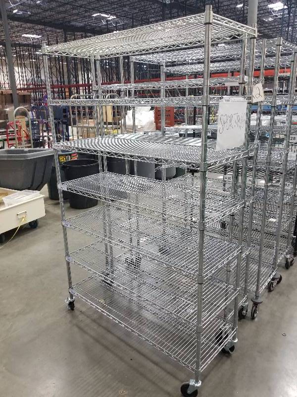 lot 1588 image: Wire Shelves  Bakers Racks see description for sizes
