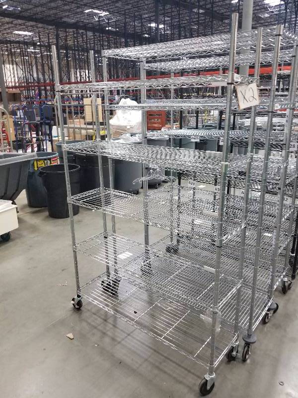 lot 1589 image: Wire Shelves  Bakers Racks see description for sizes