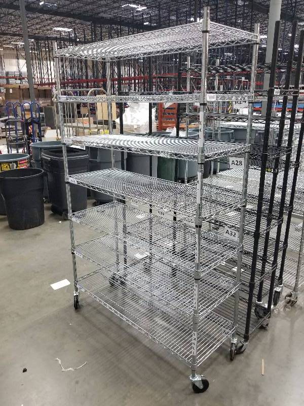 lot 1591 image: Wire Shelves  Bakers Racks see description for sizes
