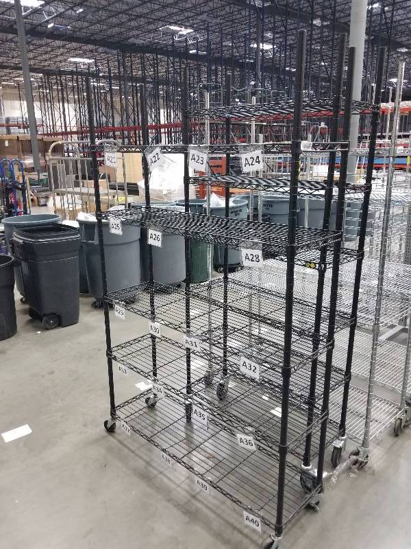 lot 1592 image: Wire Shelves  Bakers Racks see description for sizes