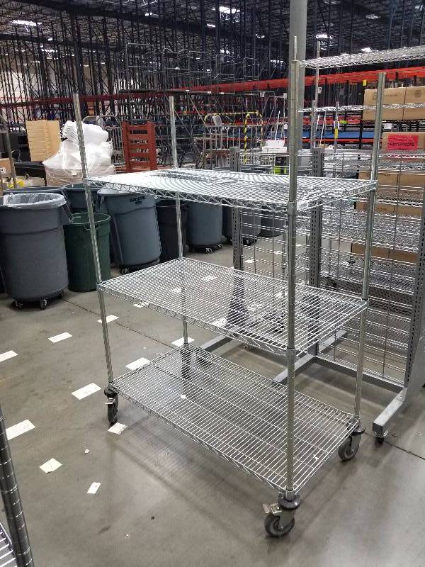 lot 1595 image: Wire Shelves  Bakers Racks see description for sizes