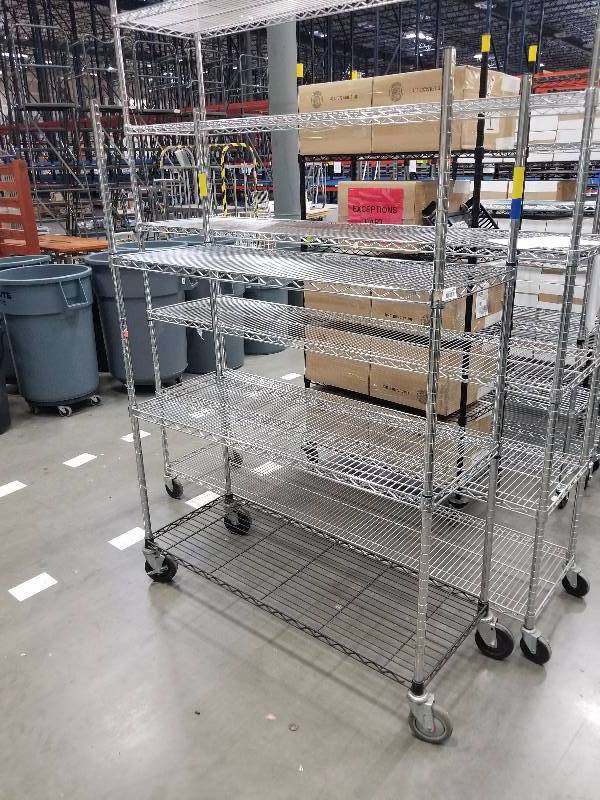 lot 1598 image: Wire Shelves  Bakers Racks see description for sizes