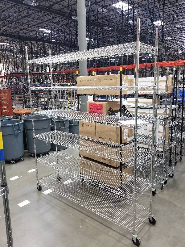 lot 1599 image: Wire Shelves  Bakers Racks see description for sizes