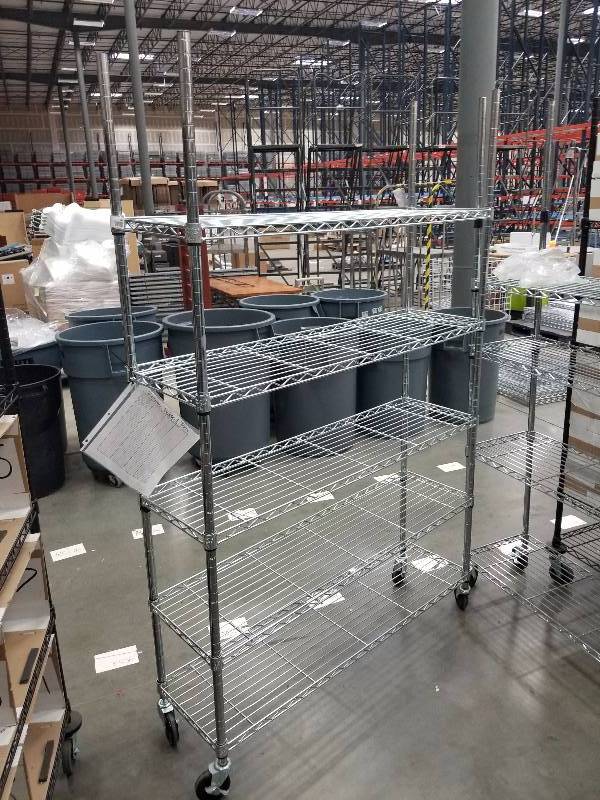 lot 1601 image: Wire Shelves  Bakers Racks see description for sizes