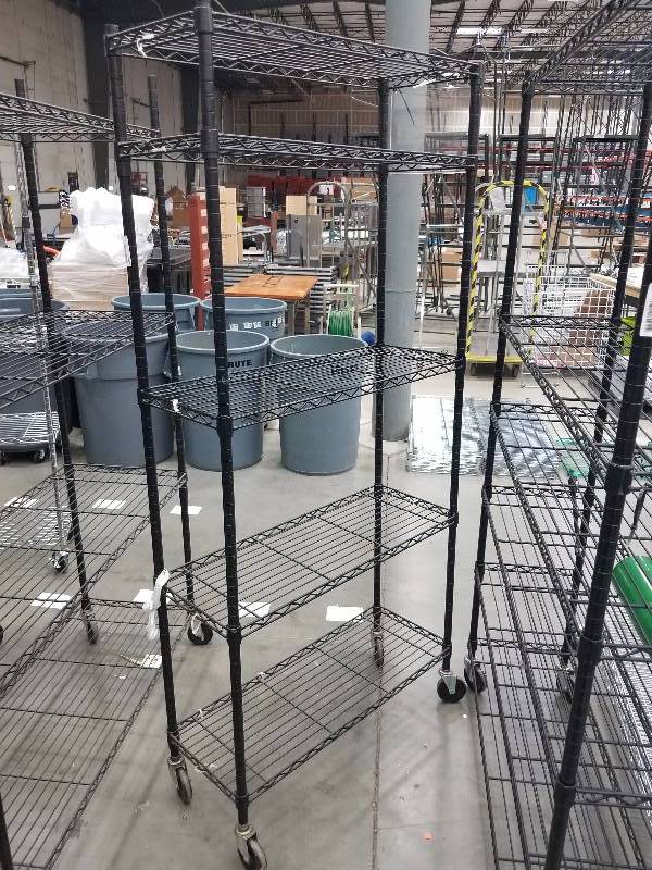 lot 1606 image: Wire Shelves  Bakers Racks see description for sizes