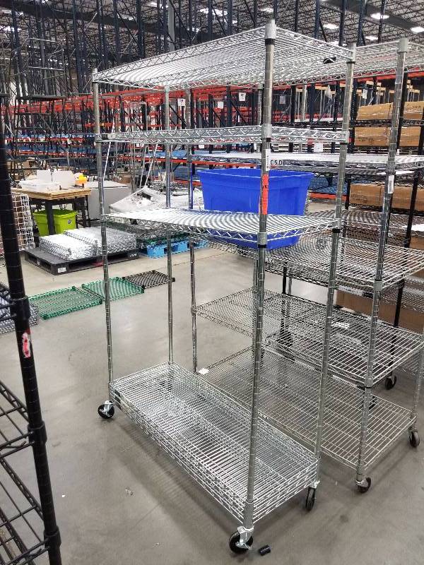 lot 1608 image: Wire Shelves  Bakers Racks see description for sizes