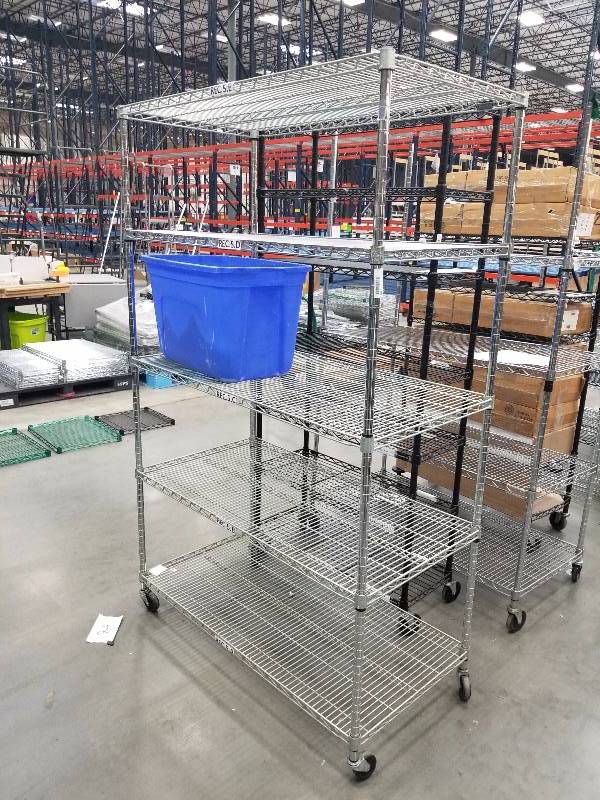 lot 1609 image: Wire Shelves  Bakers Racks see description for sizes
