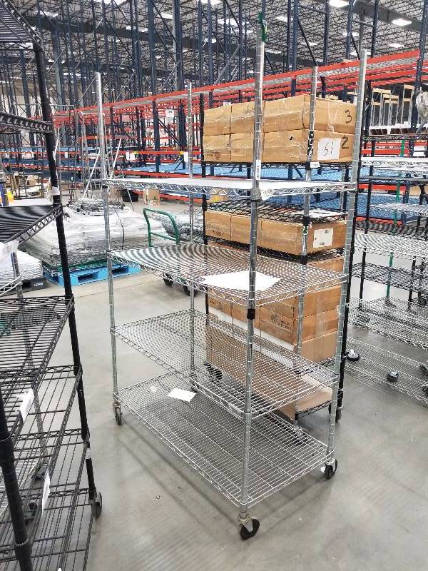 lot 1611 image: Wire Shelves  Bakers Racks see description for sizes