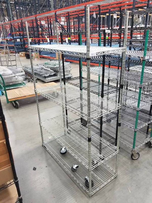 lot 1613 image: Wire Shelves  Bakers Racks see description for sizes