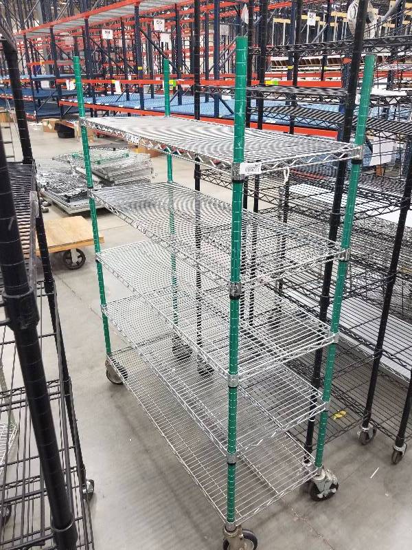 lot 1615 image: Wire Shelves  Bakers Racks see description for sizes