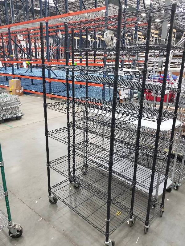 lot 1616 image: Wire Shelves  Bakers Racks see description for sizes