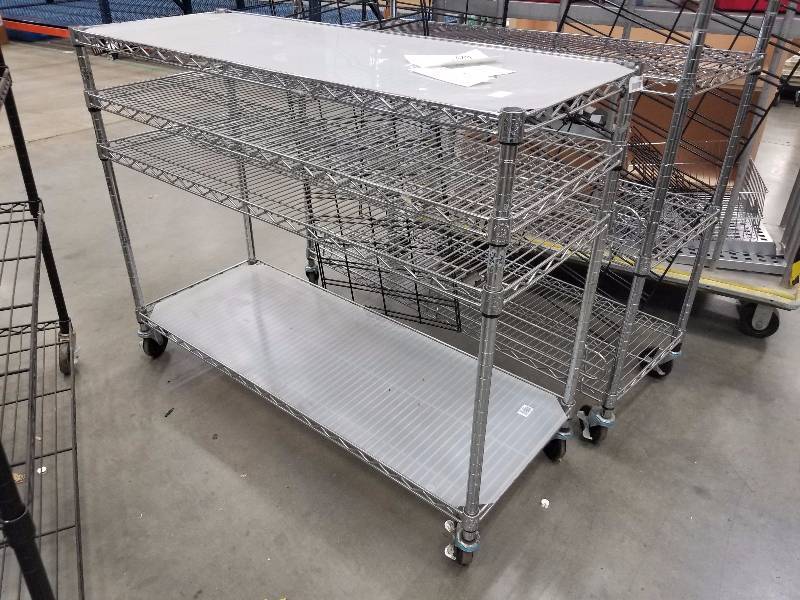 lot 1618 image: Wire Shelves  Bakers Racks see description for sizes