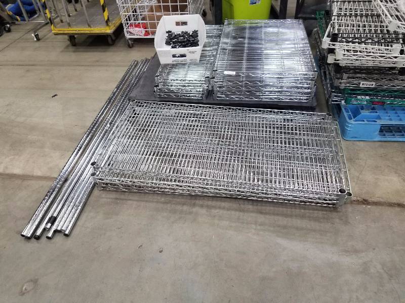 lot 1626 image: Huge Lot of rack shelves with 8 poles
